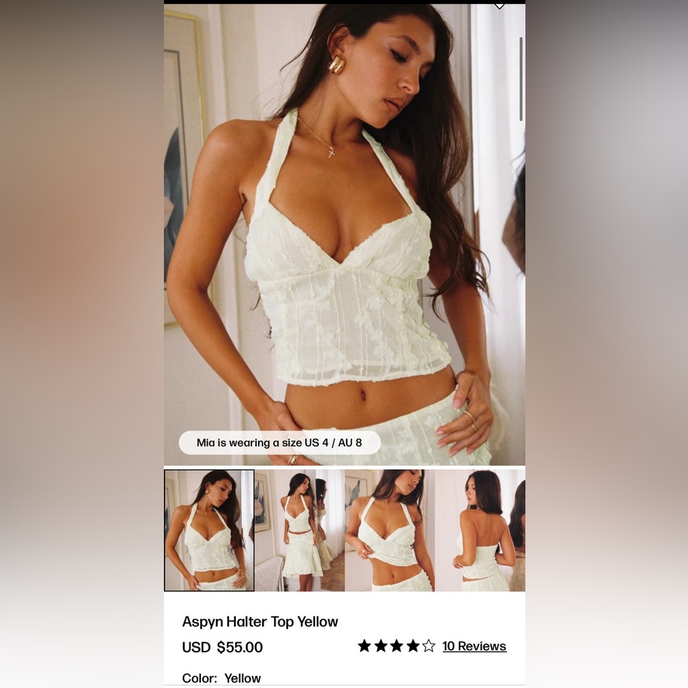 Princess Polly Halter Tank Top Lace